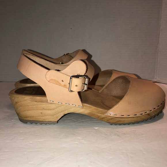 MIA x Free People Greta Anja Wooden Clogs Mules Shoes Sweden sz 39 - Picture 5 of 7